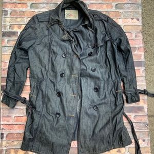 Womens Limited Edition GAP 1969 denim trench jacket w/ belt size-XXL